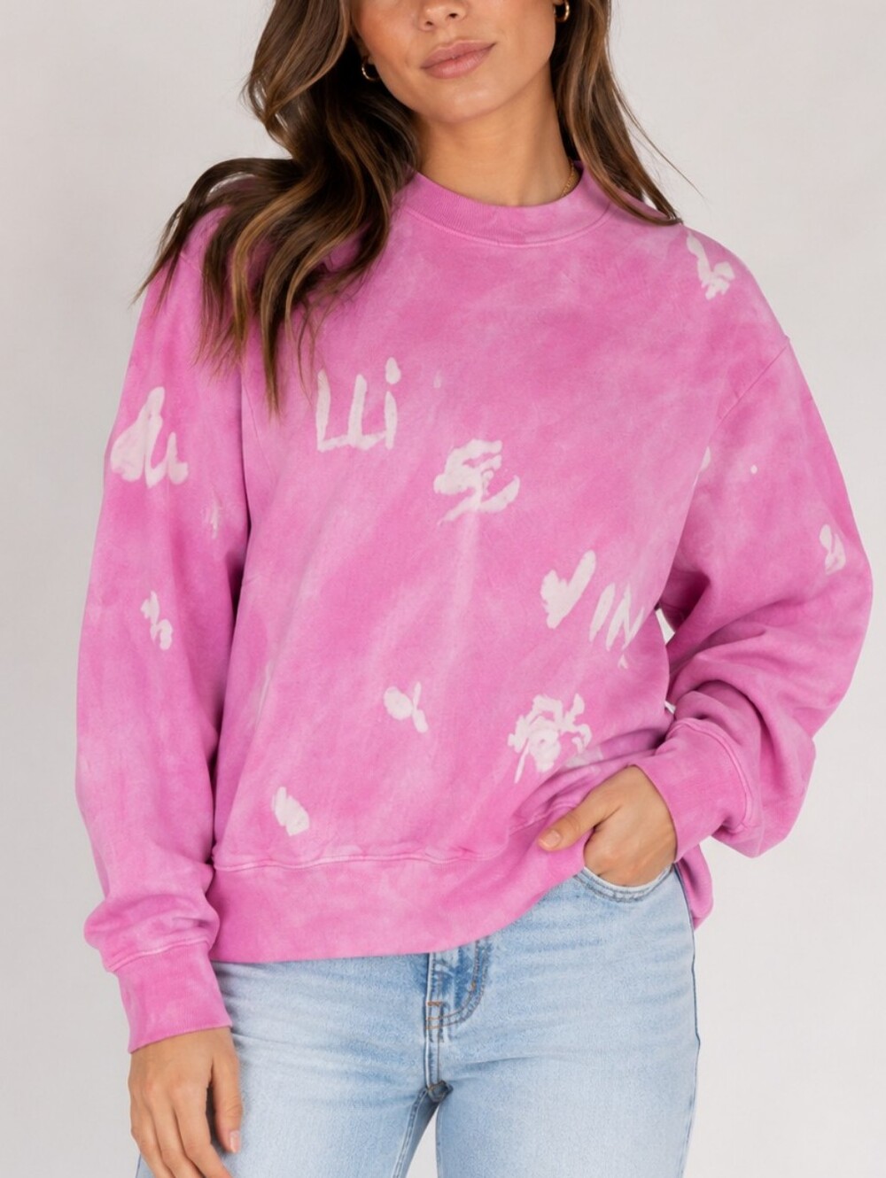 Sporty & Rich Pink/White Crewneck Sweatshirt